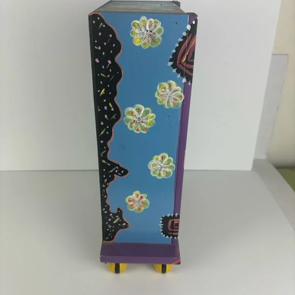 Colorful Handpainted Wooden Shelf-whimsical Artsy